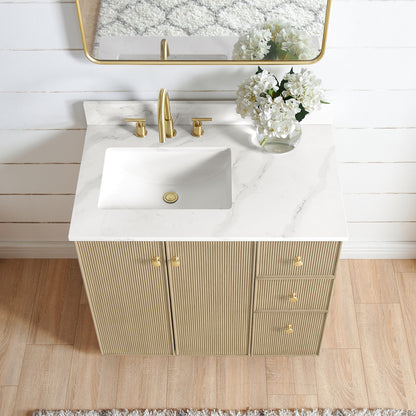 Oza 36" Free-standing Single Bath Vanity in Aged Natural Oak