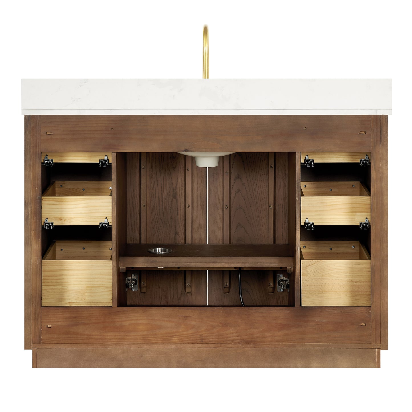 Oza 48" Free-standing Single Bath Vanity in Aged Dark Brown Oak