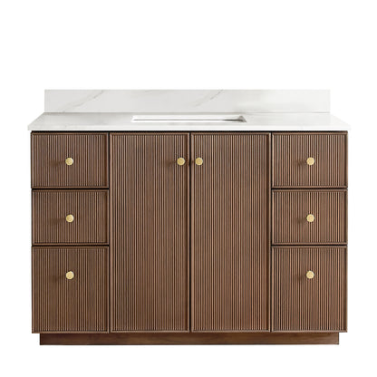 Oza 48" Free-standing Single Bath Vanity in Aged Dark Brown Oak