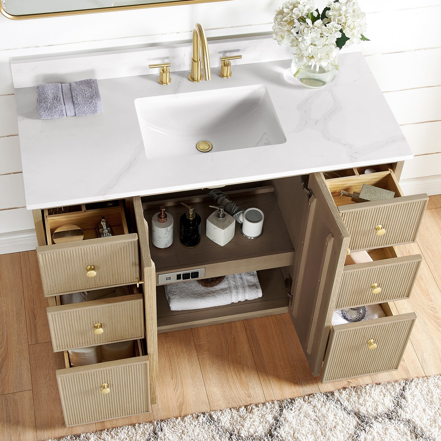 Oza 48" Free-standing Single Bath Vanity in Aged Natural Oak