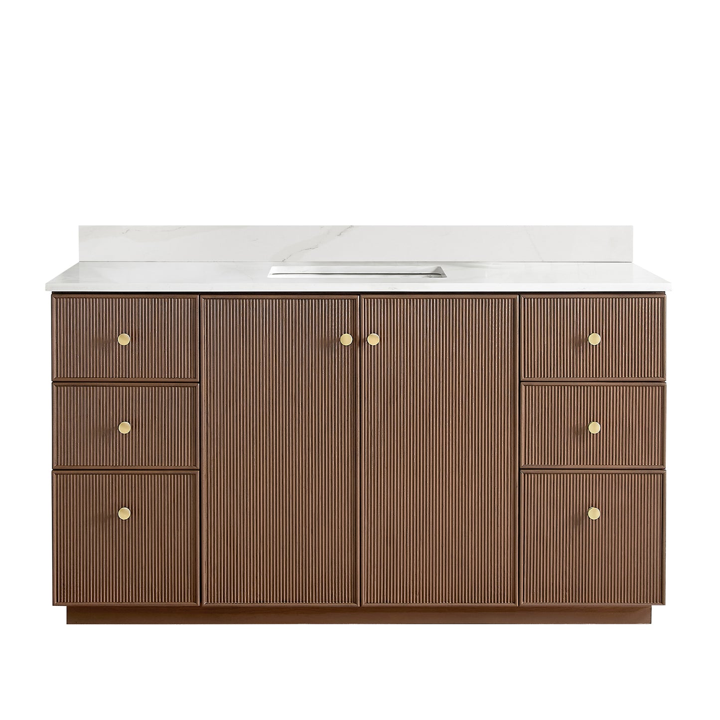Oza 60" Free-standing Single Bath Vanity in Aged Dark Brown Oak