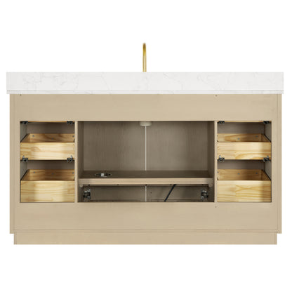 Oza 60" Free-standing Single Bath Vanity in Aged Natural Oak