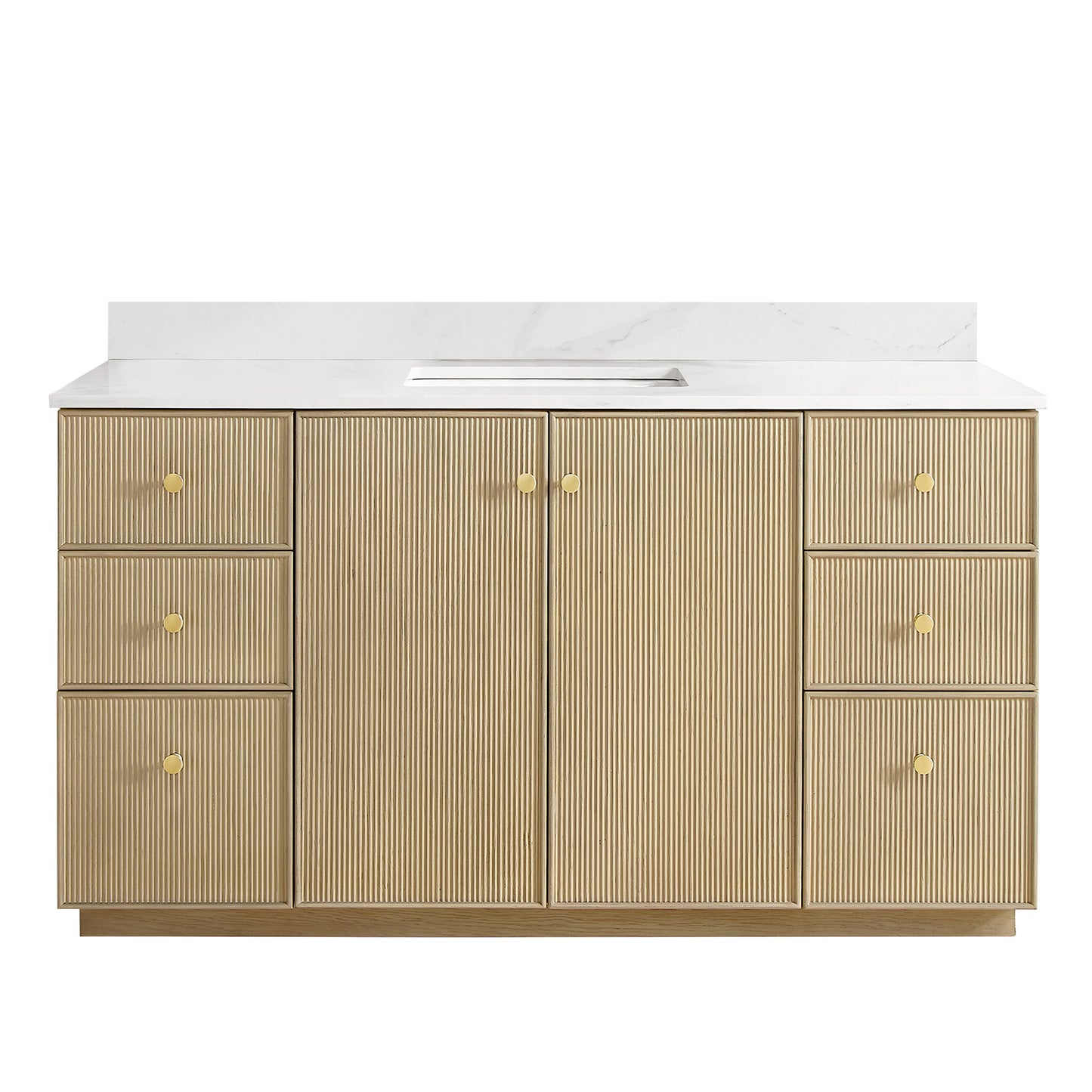 Oza 60" Free-standing Single Bath Vanity in Aged Natural Oak