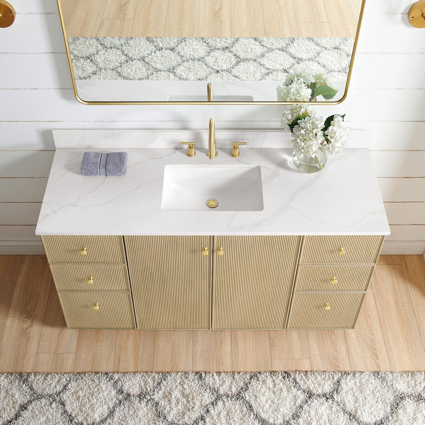 Oza 60" Free-standing Single Bath Vanity in Aged Natural Oak