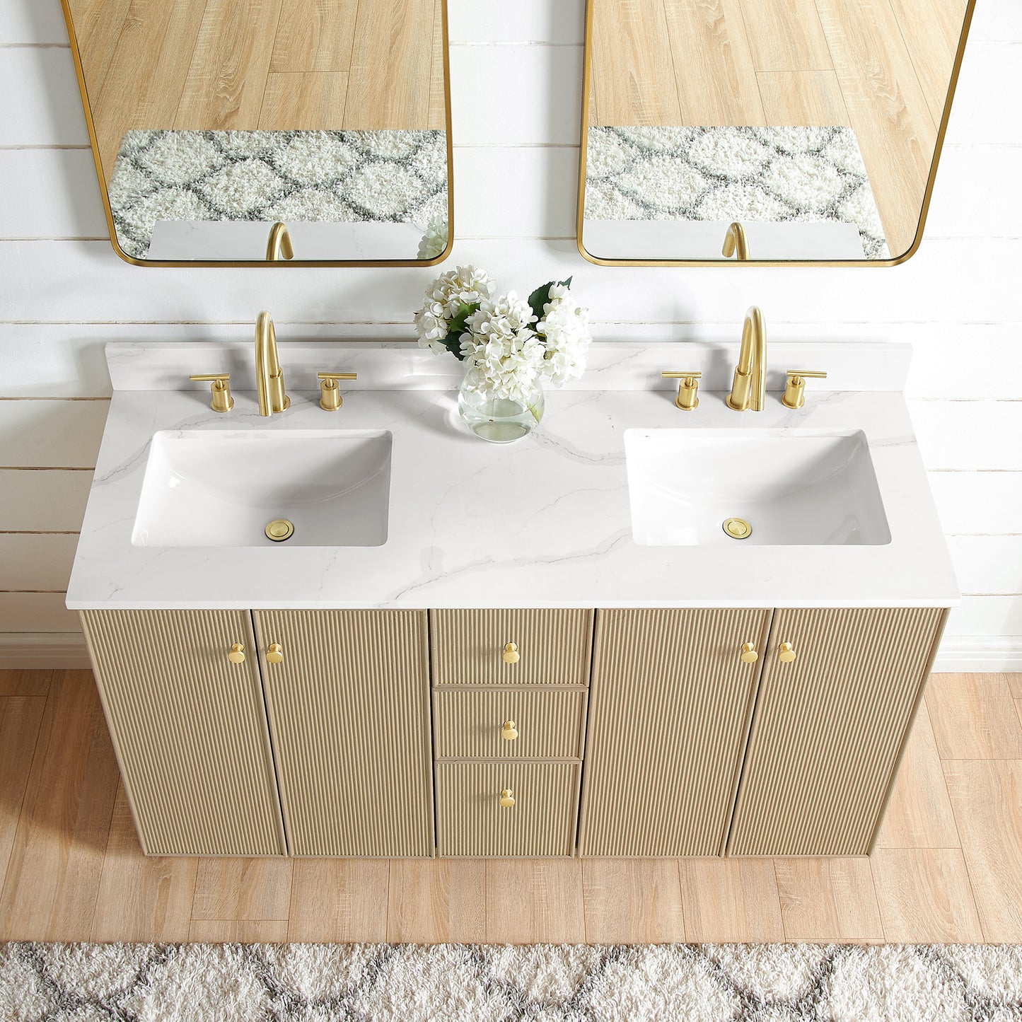 Oza 60M" Free-standing Double Bath Vanity in Aged Natural Oak