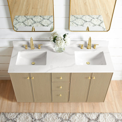 Oza 60M" Free-standing Double Bath Vanity in Aged Natural Oak