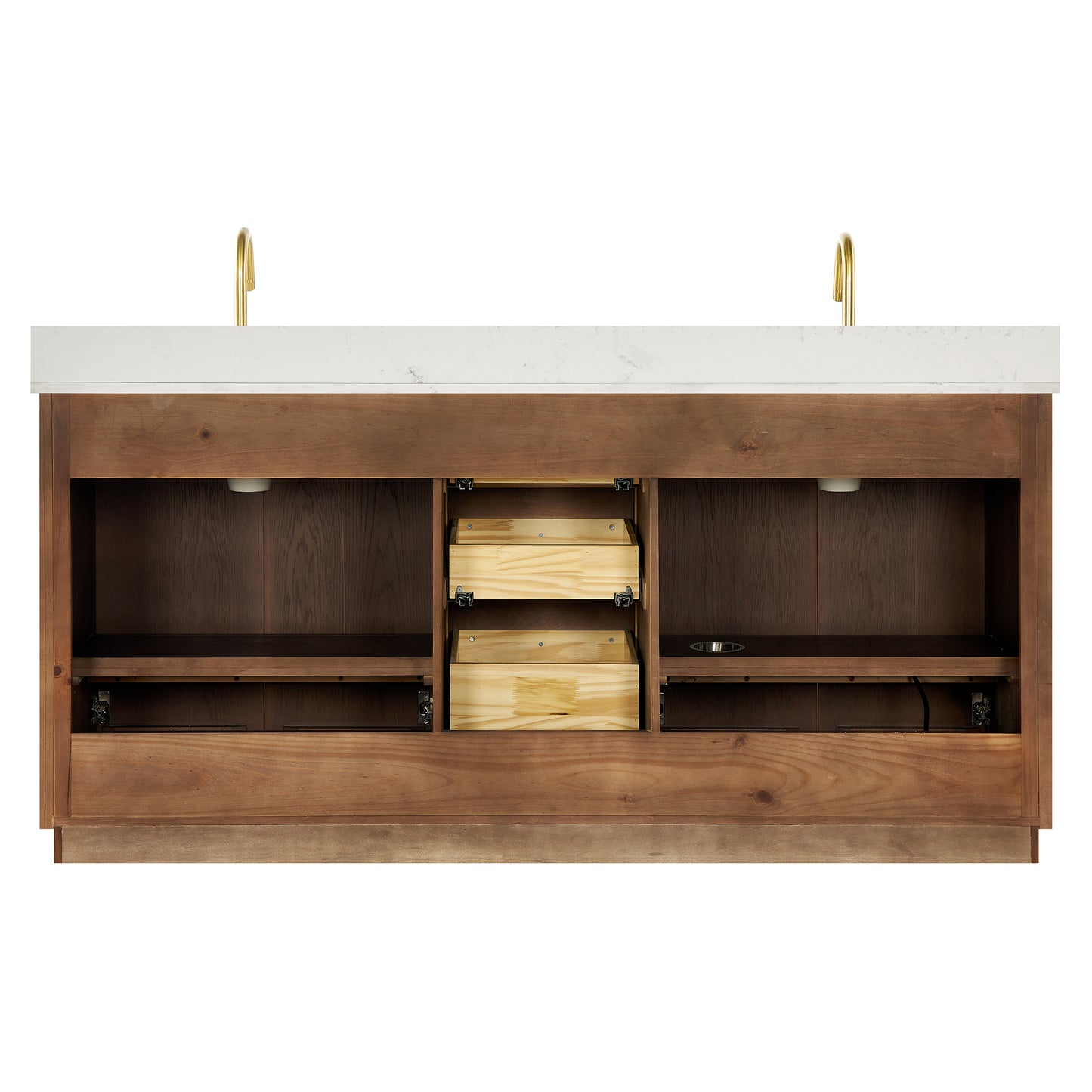 Oza 72" Free-standing Double Bath Vanity in Aged Dark Brown Oak