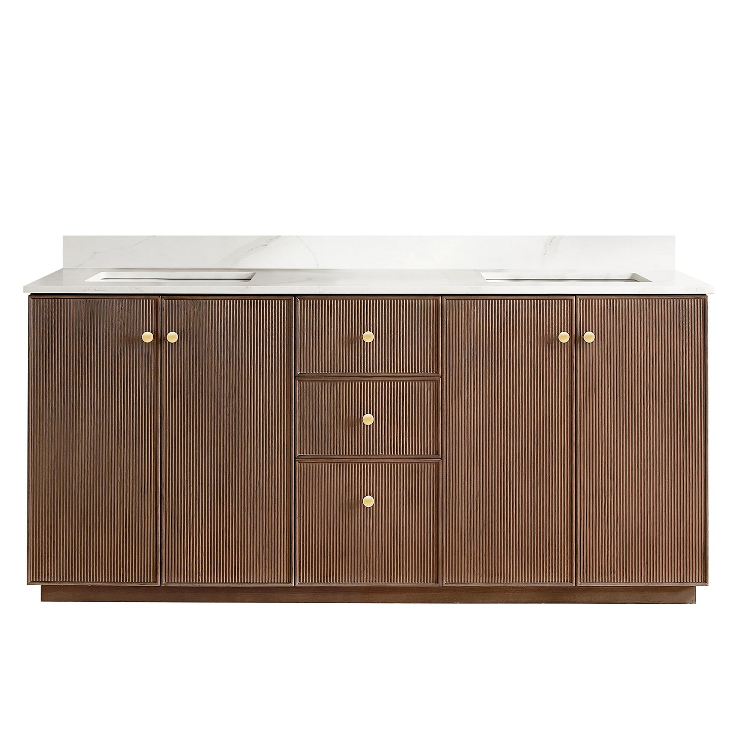 Oza 72" Free-standing Double Bath Vanity in Aged Dark Brown Oak