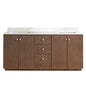 Oza 72" Free-standing Double Bath Vanity in Aged Dark Brown Oak