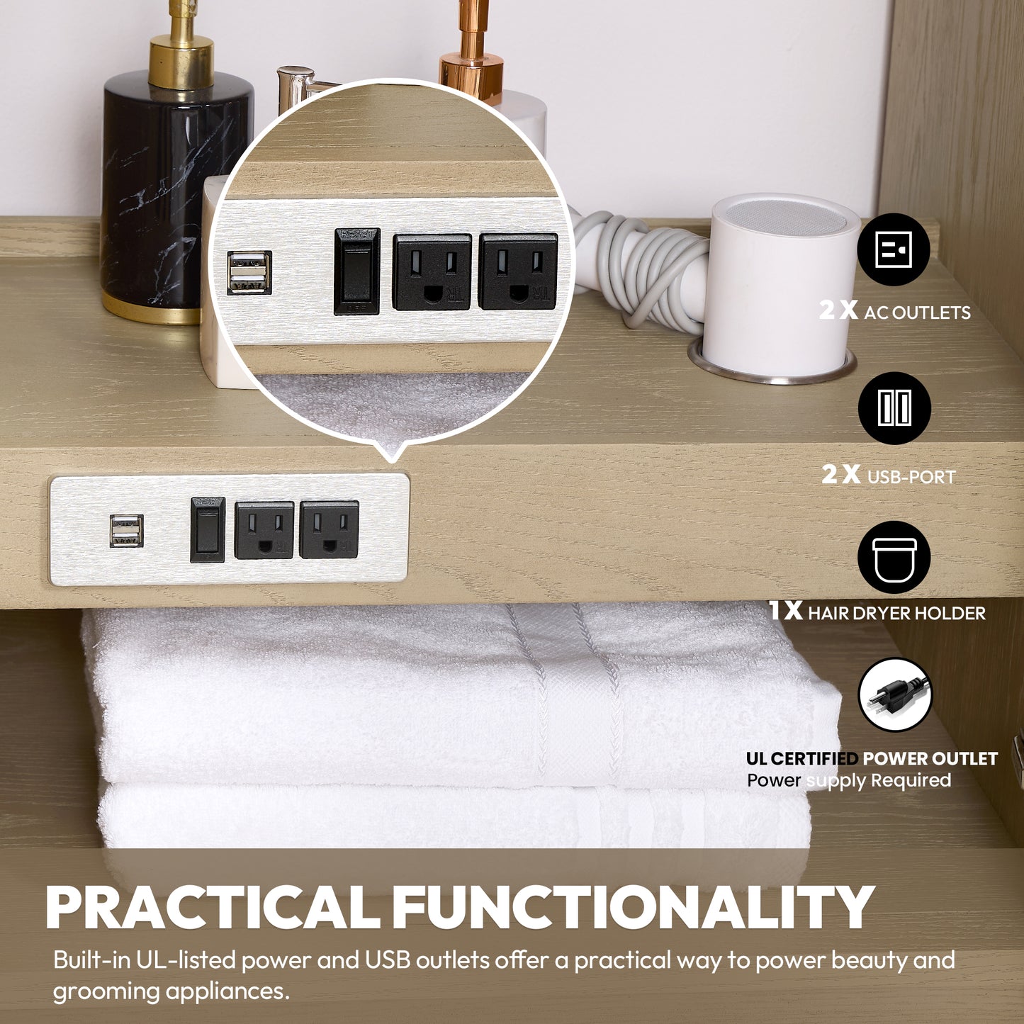 Oza 72" Free-standing Double Bath Vanity in Aged Natural Oak