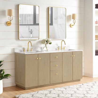 Oza 72" Free-standing Double Bath Vanity in Aged Natural Oak