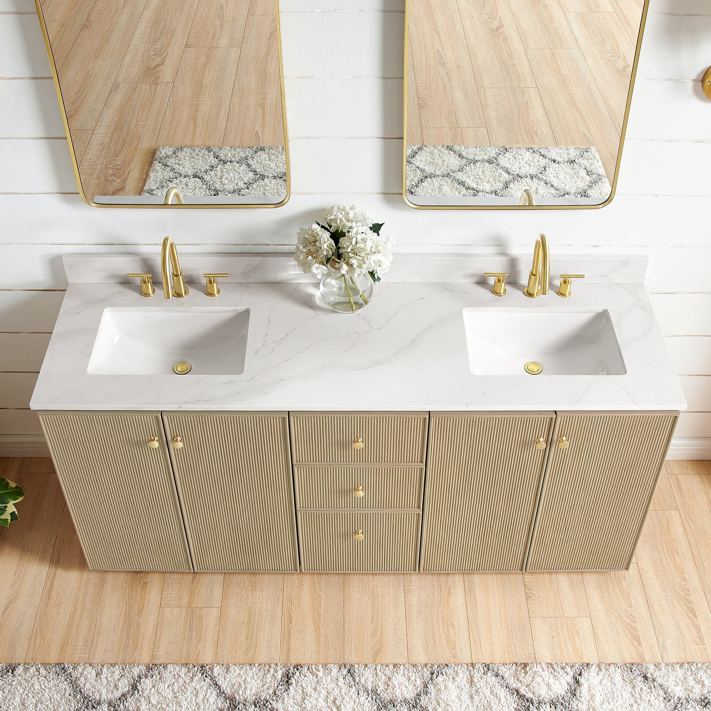 Oza 72" Free-standing Double Bath Vanity in Aged Natural Oak