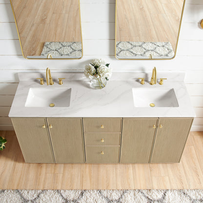 Oza 72" Free-standing Double Bath Vanity in Aged Natural Oak