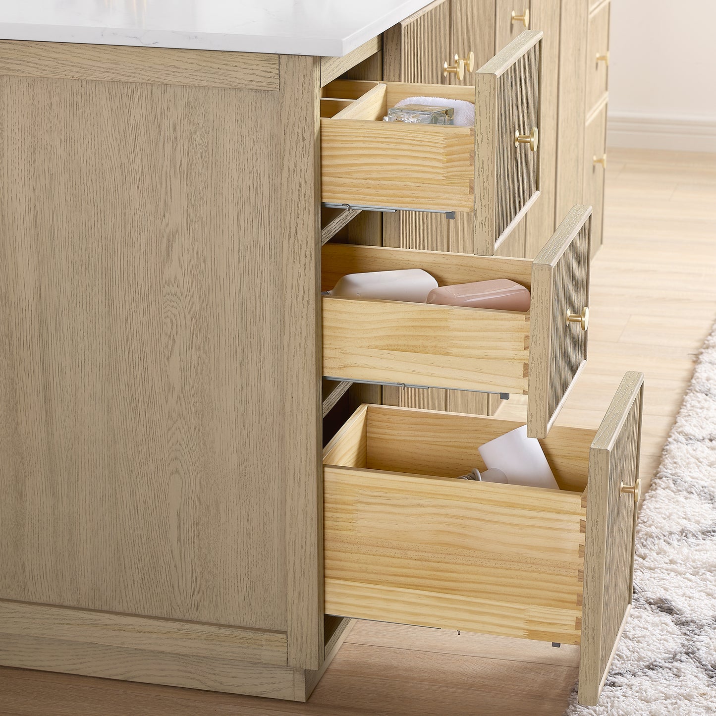 Oza 84" Free-standing Double Bath Vanity in Aged Natural Oak