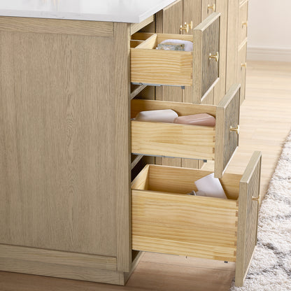 Oza 84" Free-standing Double Bath Vanity in Aged Natural Oak
