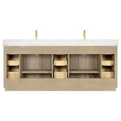 Oza 84" Free-standing Double Bath Vanity in Aged Natural Oak