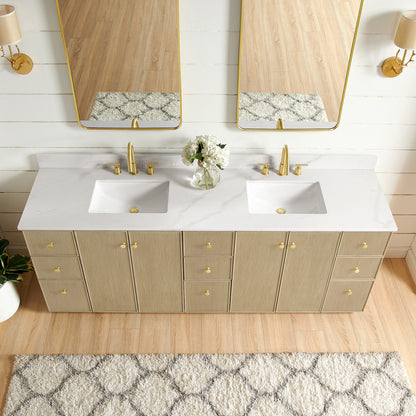 Oza 84" Free-standing Double Bath Vanity in Aged Natural Oak