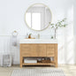 Vera 48" Free-standing Single Bath Vanity in Washed Ash Grey with White Integrated Stone Sink Top
