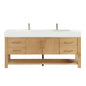 Vera 72" Free-standing Single Bath Vanity in Washed Ash Grey with White Integrated Stone Sink Top