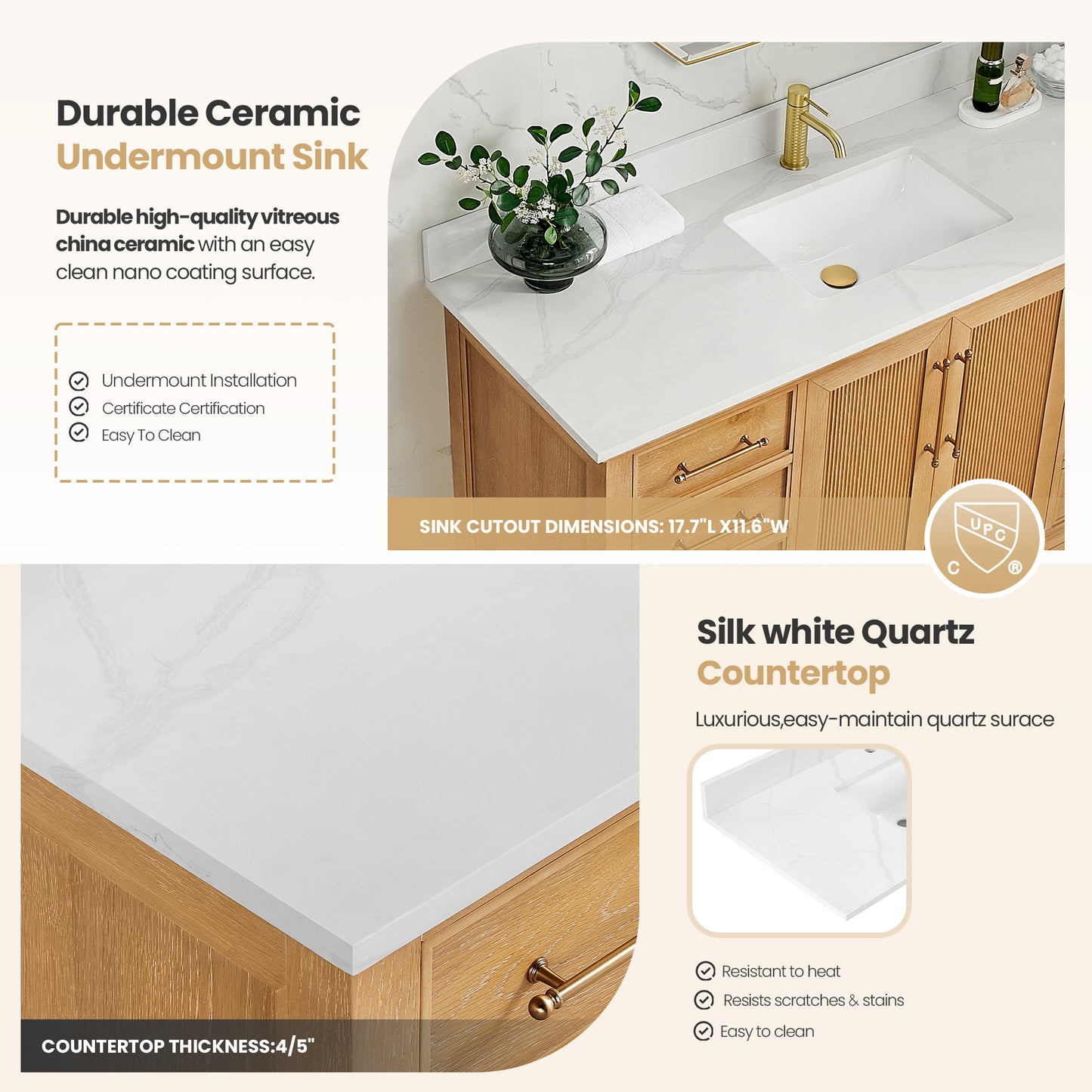 Tokyo 36" Single Bath Vanity in Oak Natural Brown