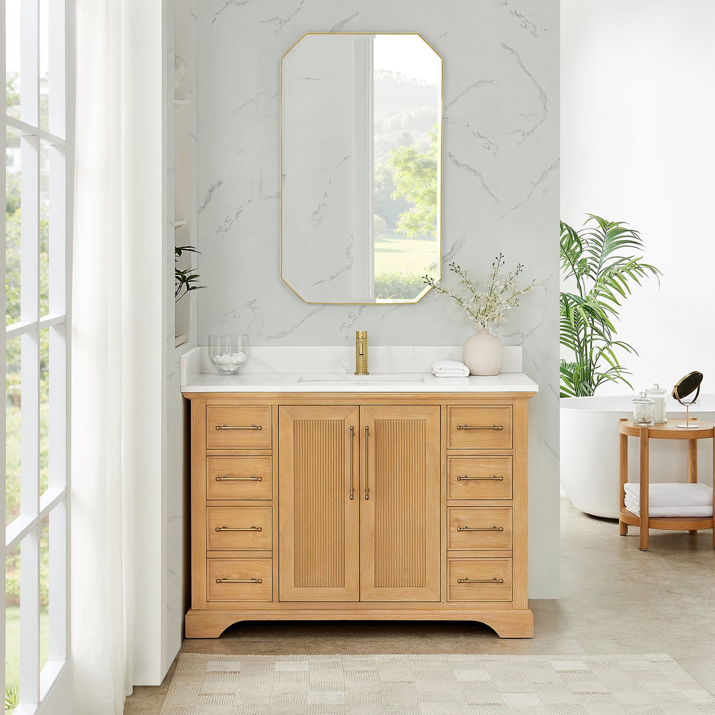 Tokyo 48" Single Bath Vanity in Oak Natural Brown
