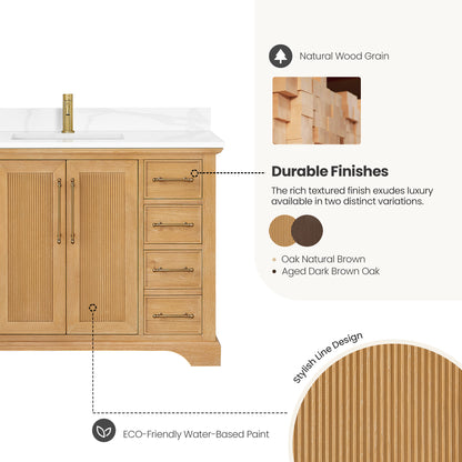 Tokyo 48" Single Bath Vanity in Oak Natural Brown