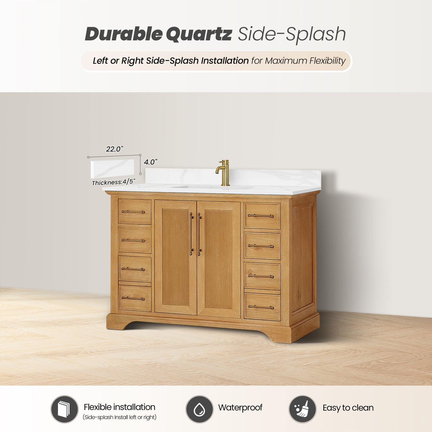 Tokyo 48" Single Bath Vanity in Oak Natural Brown