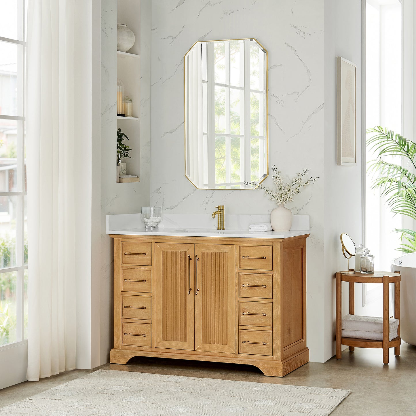 Tokyo 48" Single Bath Vanity in Oak Natural Brown