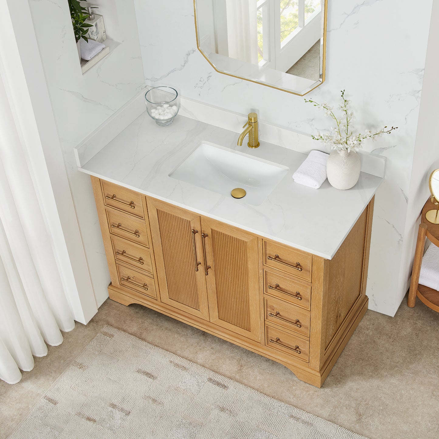 Tokyo 48" Single Bath Vanity in Oak Natural Brown