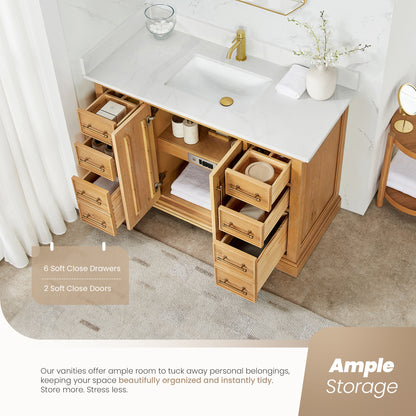Tokyo 48" Single Bath Vanity in Oak Natural Brown