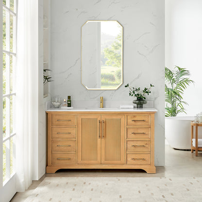 Tokyo 60" Single Bath Vanity in Oak Natural Brown