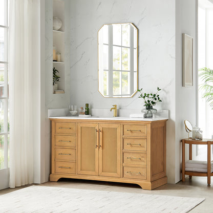 Tokyo 60" Single Bath Vanity in Oak Natural Brown