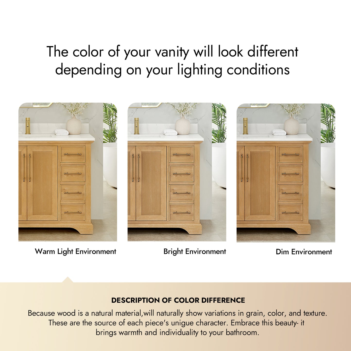Tokyo 60" Double Bath Vanity in Oak Natural Brown