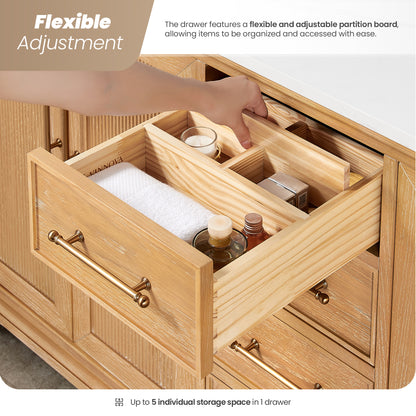 Tokyo 84" Double Bath Vanity in Oak Natural Brown