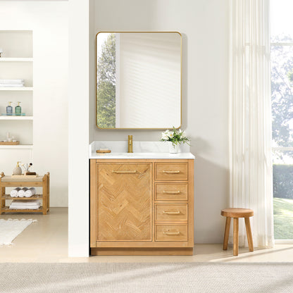 Jakarta 36" Freestanding Single Bath Vanity in Oak Natural Brown