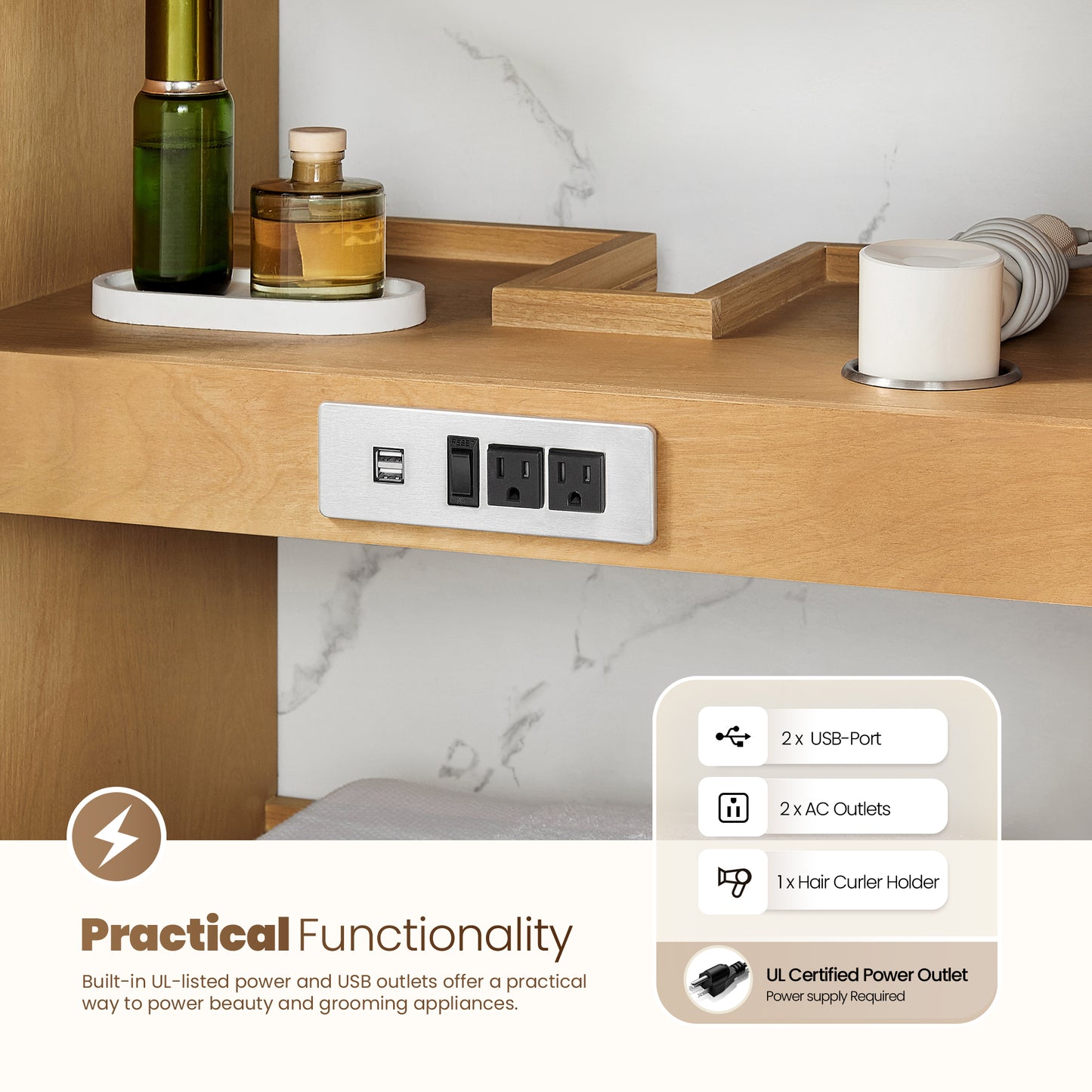Jakarta 36" Freestanding Single Bath Vanity in Oak Natural Brown