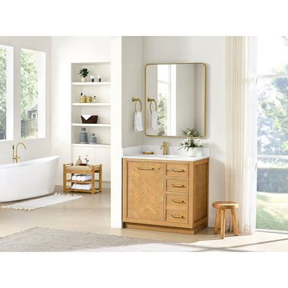 Jakarta 36" Freestanding Single Bath Vanity in Oak Natural Brown