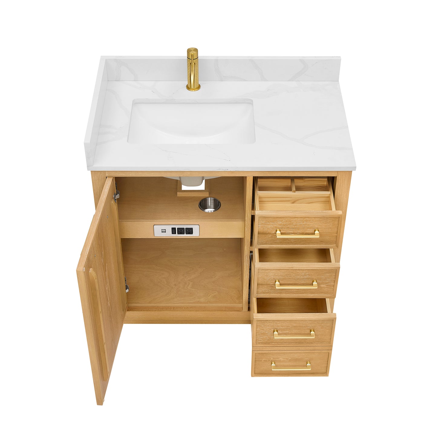 Jakarta 36" Freestanding Single Bath Vanity in Oak Natural Brown