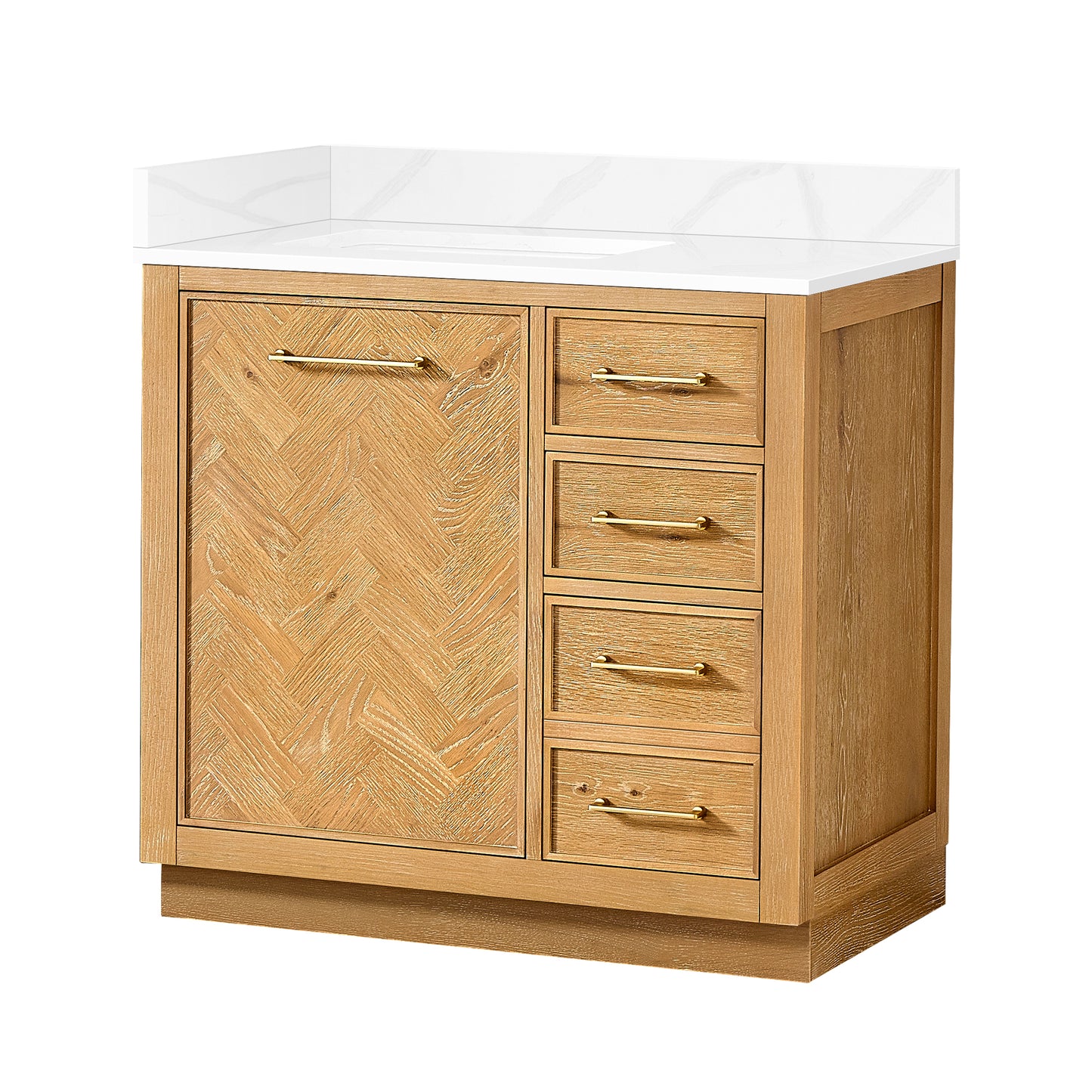 Jakarta 36" Freestanding Single Bath Vanity in Oak Natural Brown