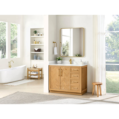 Jakarta 42" Freestanding Single Bath Vanity in Oak Natural Brown