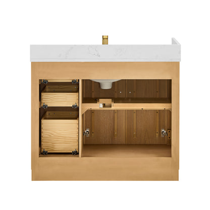 Jakarta 42" Freestanding Single Bath Vanity in Oak Natural Brown