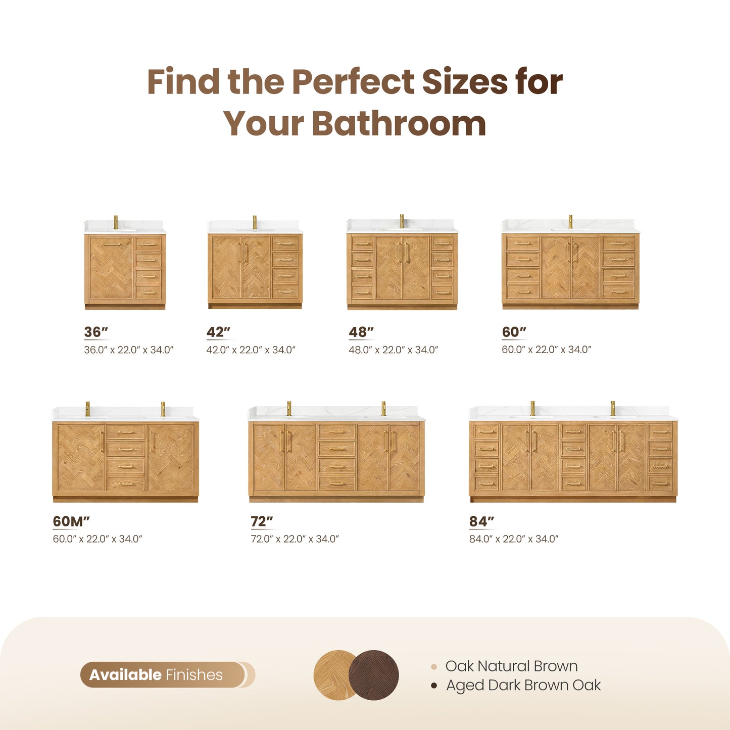Jakarta 42" Freestanding Single Bath Vanity in Oak Natural Brown