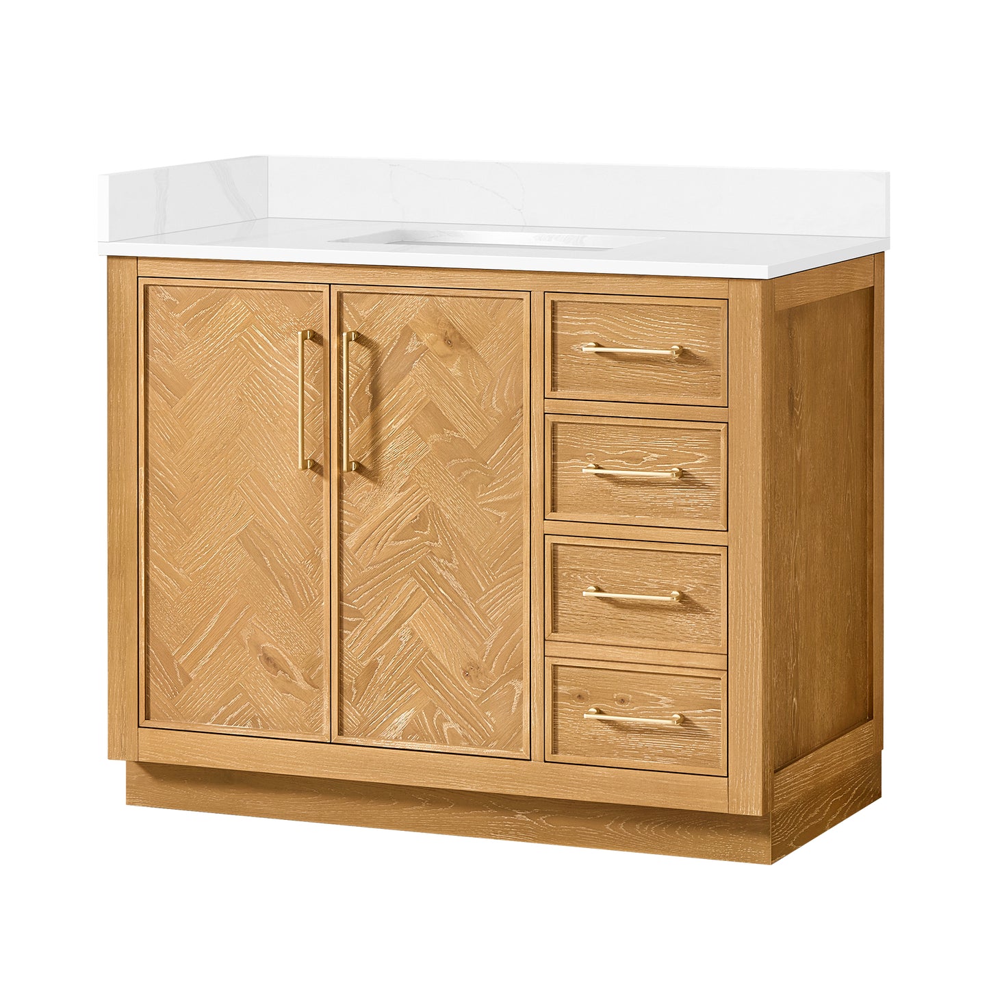 Jakarta 42" Freestanding Single Bath Vanity in Oak Natural Brown