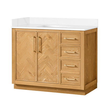 Jakarta 42" Freestanding Single Bath Vanity in Oak Natural Brown