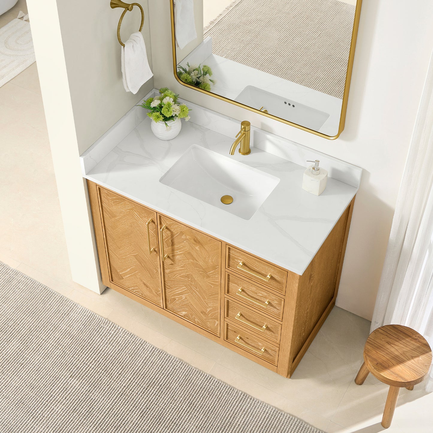Jakarta 42" Freestanding Single Bath Vanity in Oak Natural Brown