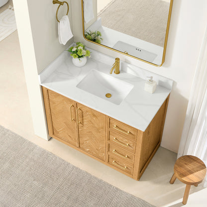 Jakarta 42" Freestanding Single Bath Vanity in Oak Natural Brown