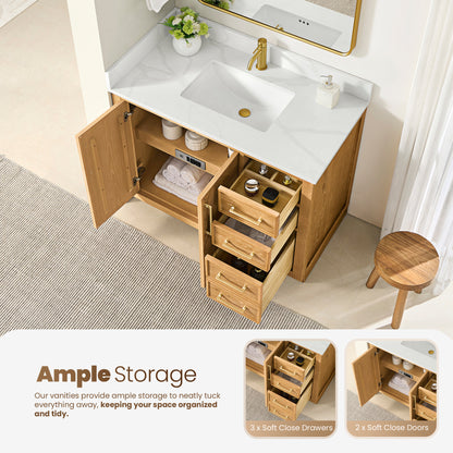 Jakarta 42" Freestanding Single Bath Vanity in Oak Natural Brown