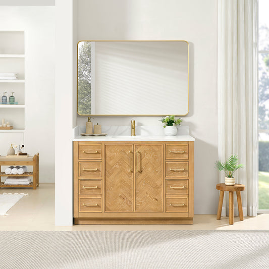 Jakarta 48" Freestanding Single Bath Vanity in Oak Natural Brown