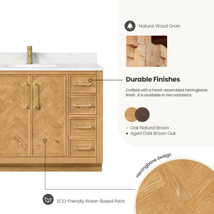 Jakarta 48" Freestanding Single Bath Vanity in Oak Natural Brown