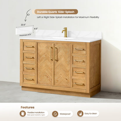 Jakarta 48" Freestanding Single Bath Vanity in Oak Natural Brown